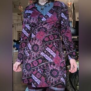 Heart Soul Geometric Floral Dress in Purple and Pink